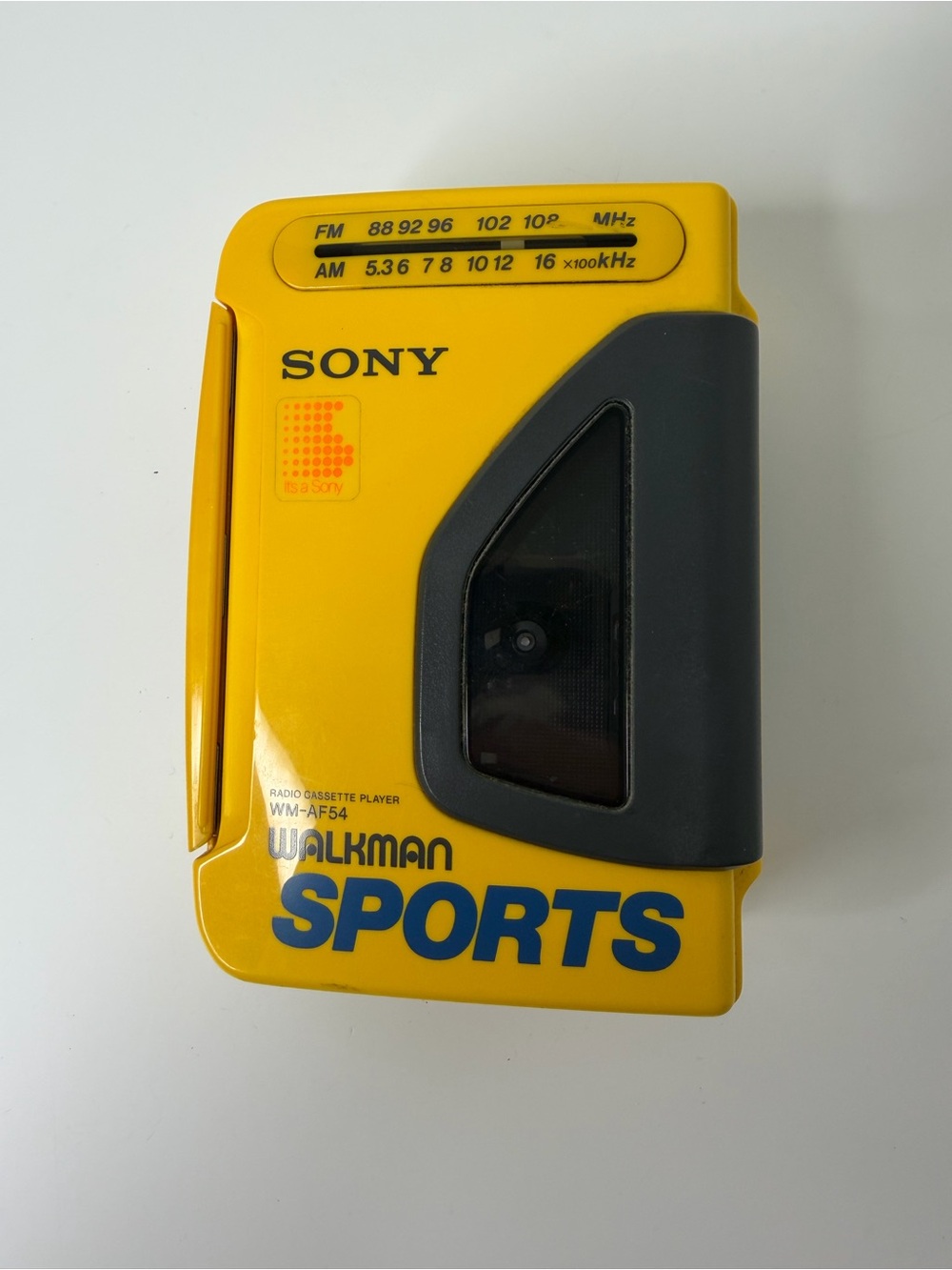 Vintage Sony Walkman Sports WM-AF54 Yellow Cassette Player working